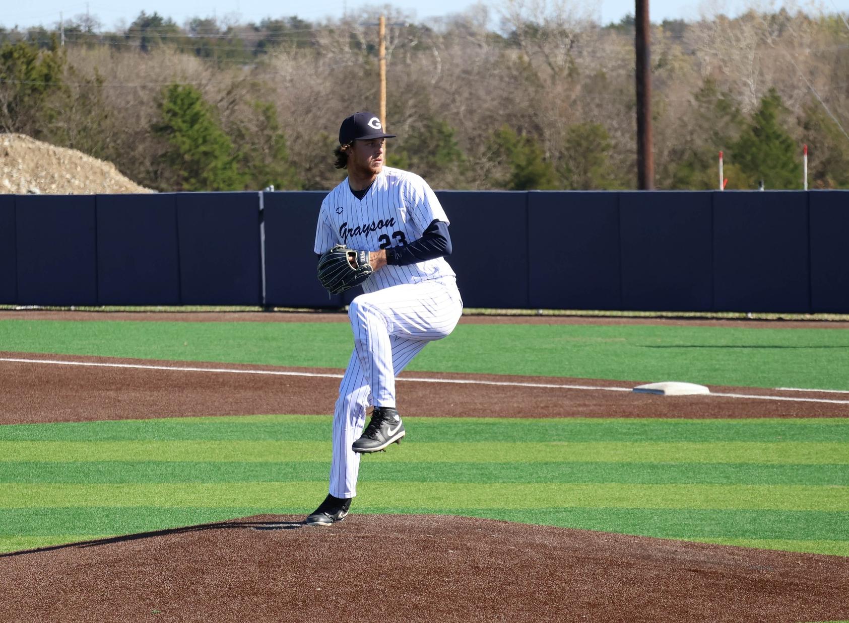 Five different pitchers combined to no-hit Dallas College Mountain View on Monday, March 2.
